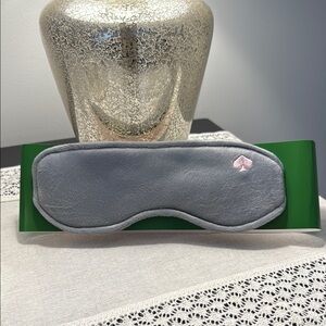 Gray Kate Spade Sleep Mask with Pink Spade Logo
